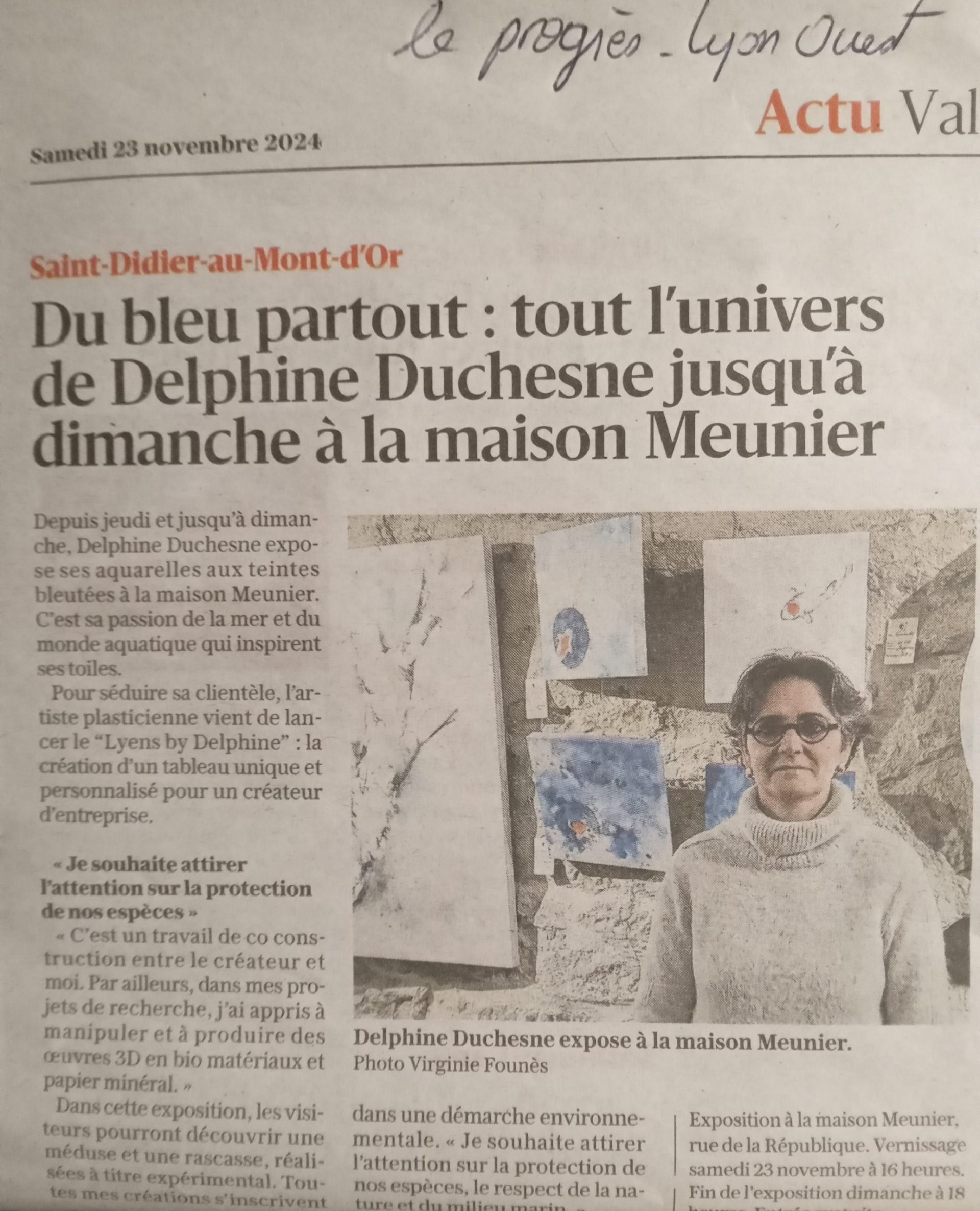 Article le progrès lyon ouest - Du bleu partout