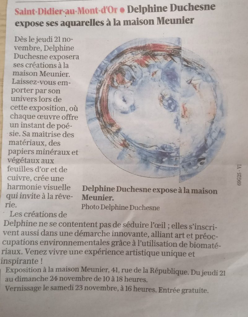Article progrès delphine duchesne expose ses aquarelles à la maison Meunier
