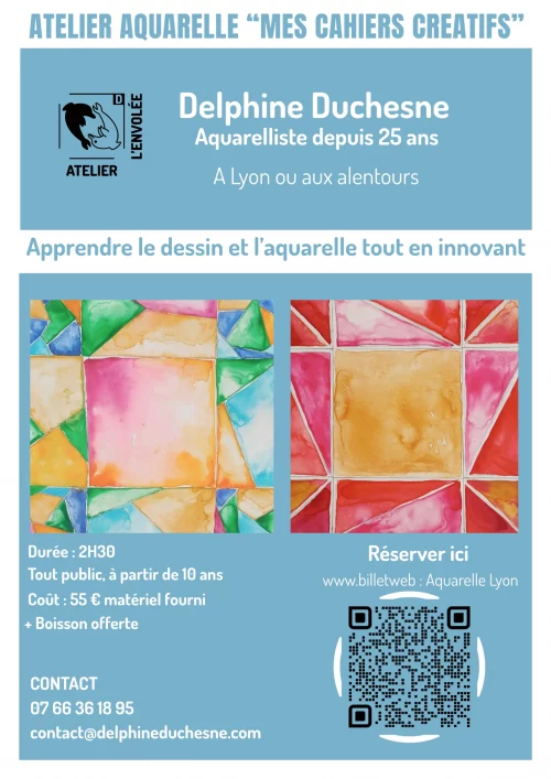 Flyer aquarelle - mes cachiers créatifs